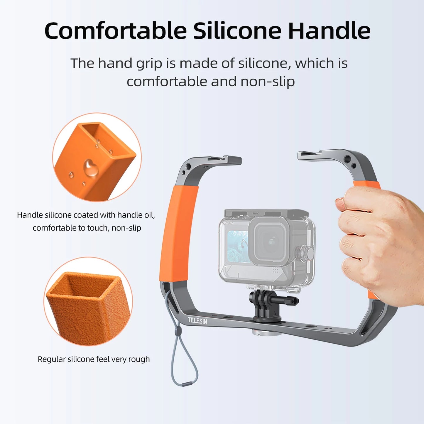 TELESIN Diving Rig Handheld Stabilizer for GoPro Cameras with Cold Shoe Mounts