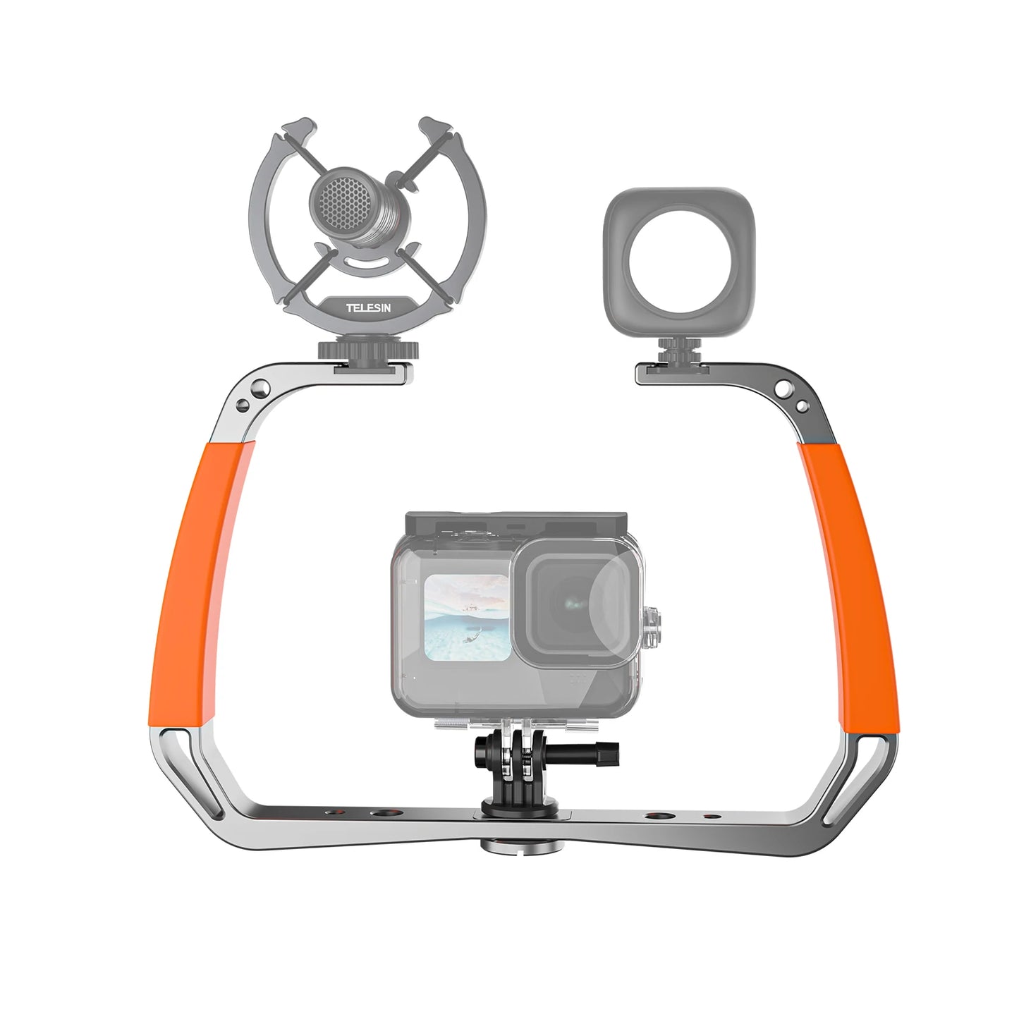 TELESIN Diving Rig Handheld Stabilizer for GoPro Cameras with Cold Shoe Mounts