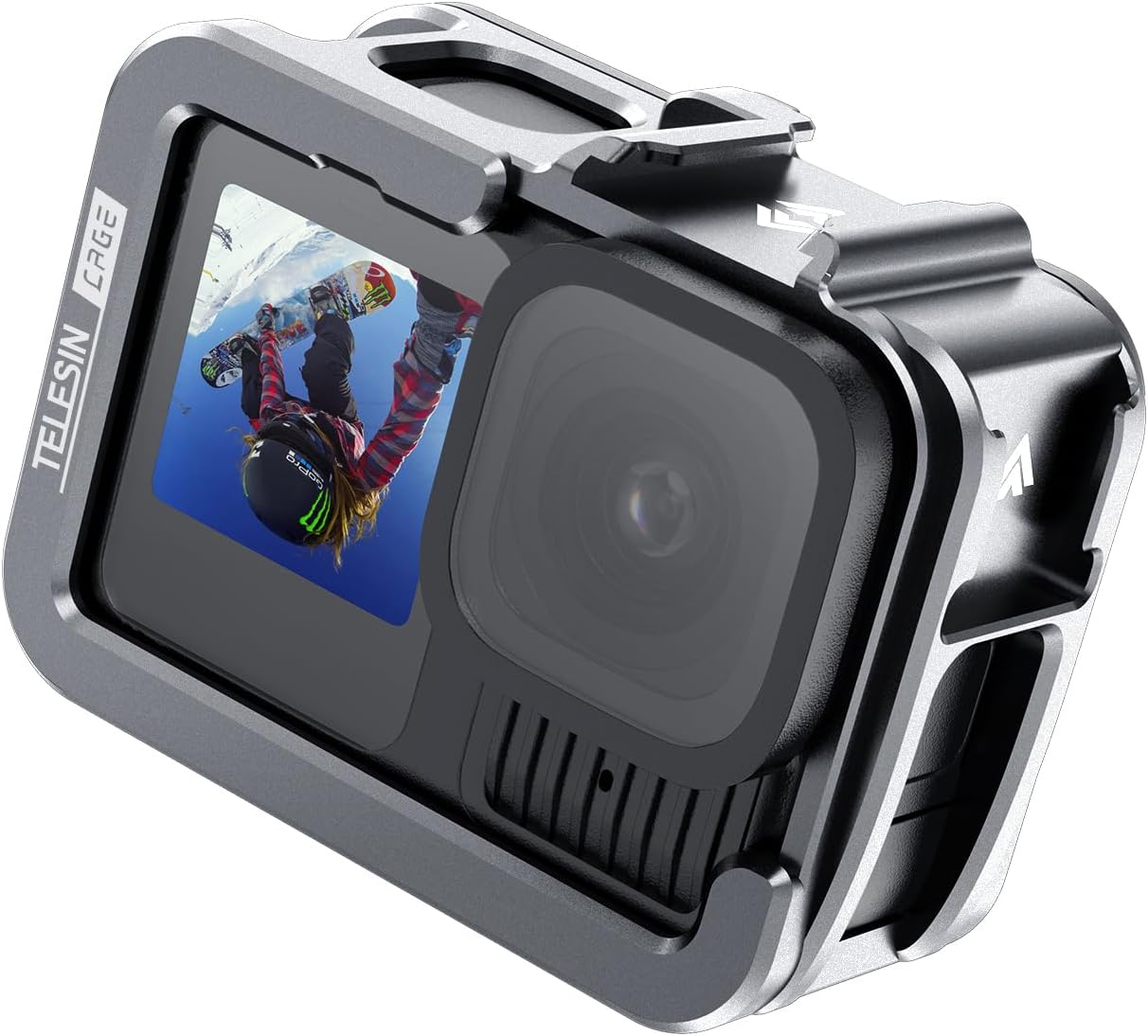TELESIN Aluminum Metal Cage for GoPro HERO 13/12/11/10 | Protective Housing Frame Case with Lens Filter Compatibility and Cold Shoe Mount