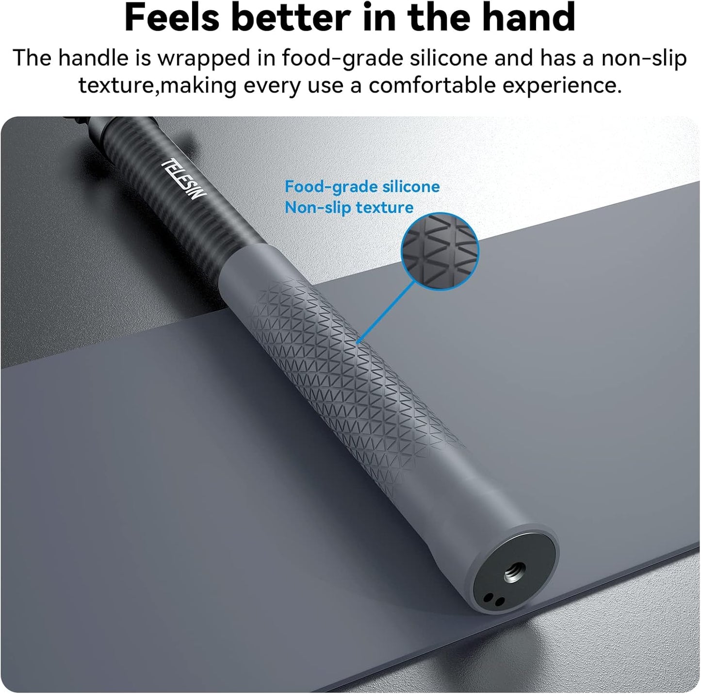 TELESIN 3 Meter Ultra Long Waterproof Carbon Fiber Selfie Stick for Action Cameras
