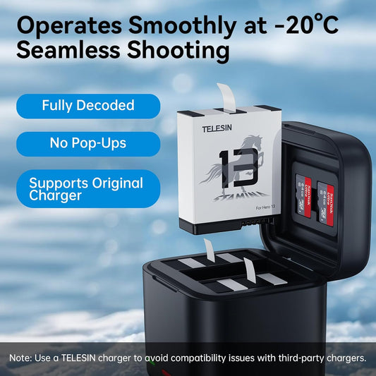 TELESIN Stamina Enduro Battery For GoPro HERO13 Black | High Endurance / Fast Charging