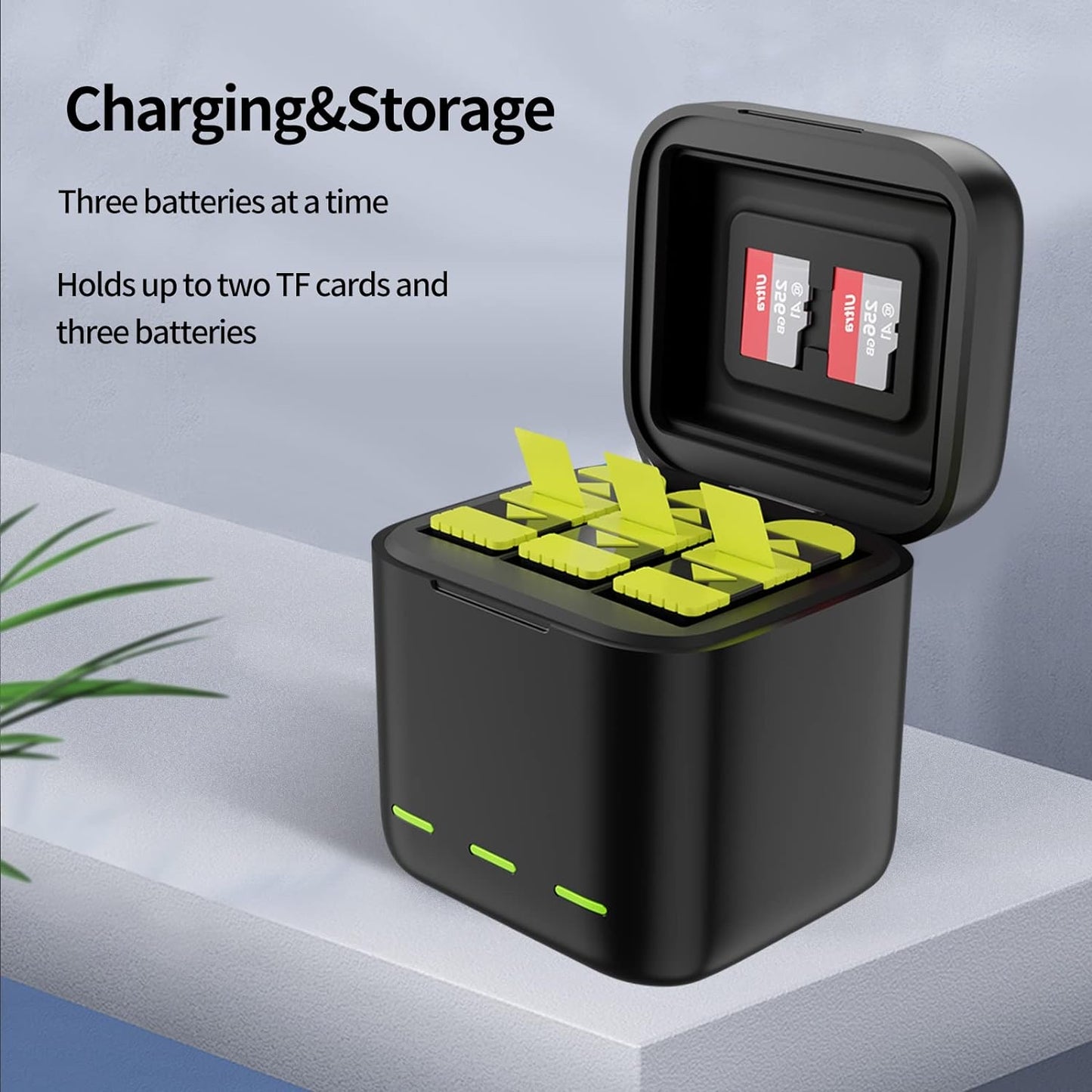 HERO13/HERO12/HERO11 TELESIN 2-Pack Batteries + 3 Slots Charger