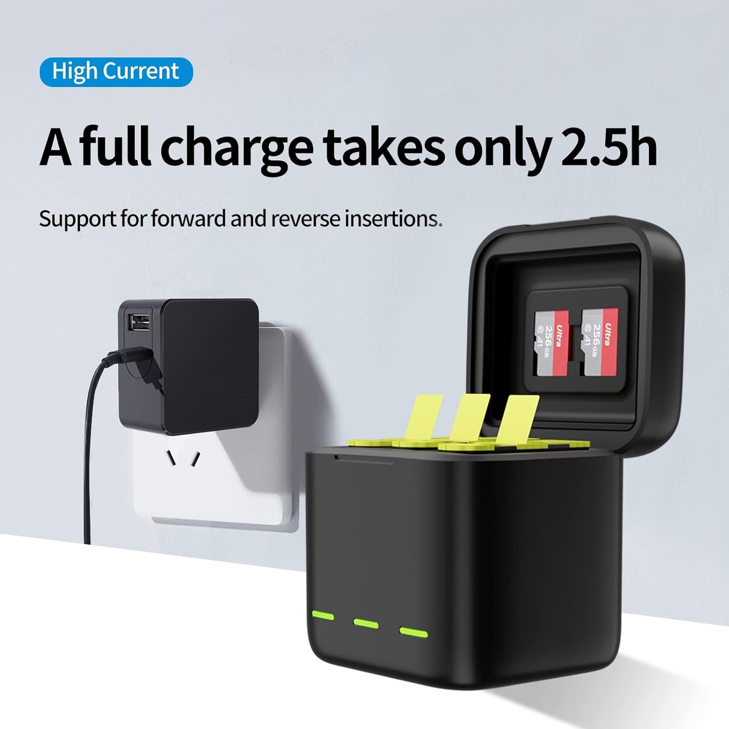 HERO13/HERO12/HERO11 TELESIN 2-Pack Batteries + 3 Slots Charger
